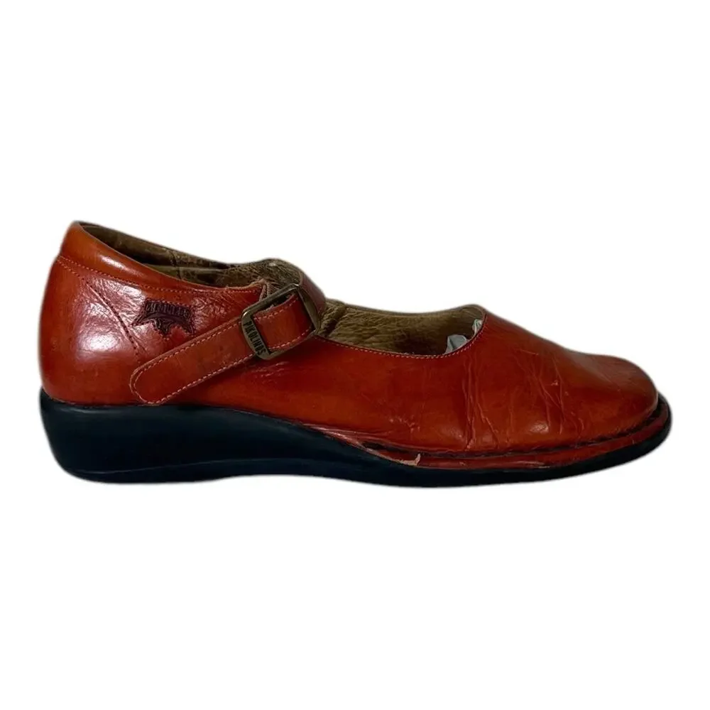 Pikolinos Loafers Brown Mary Jane Buckle Leather Square Toe Women’s Size 7M